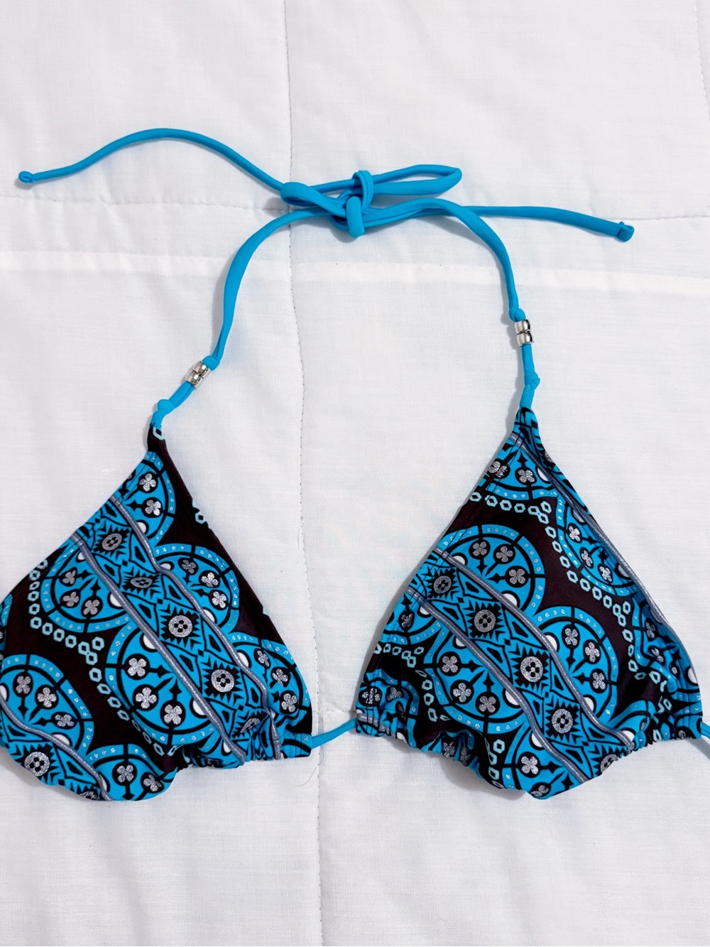 Exhilaration brown & blue y2k bikini top